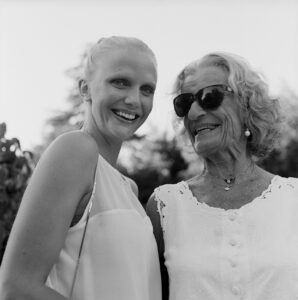 model in white w mum